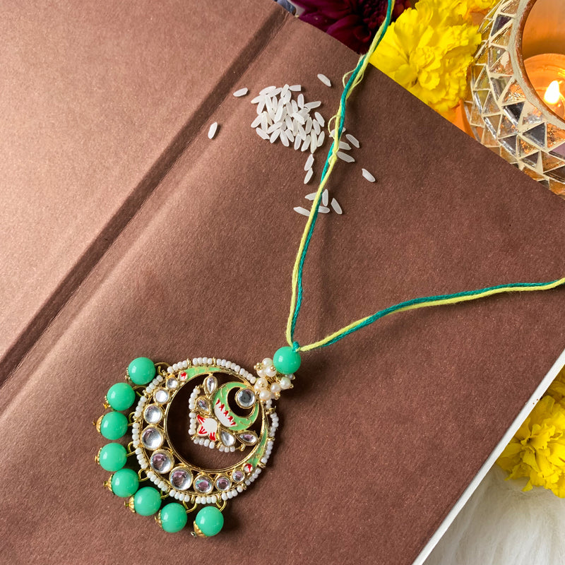 Alluring Pearl & Kundan Lumba Rakhi