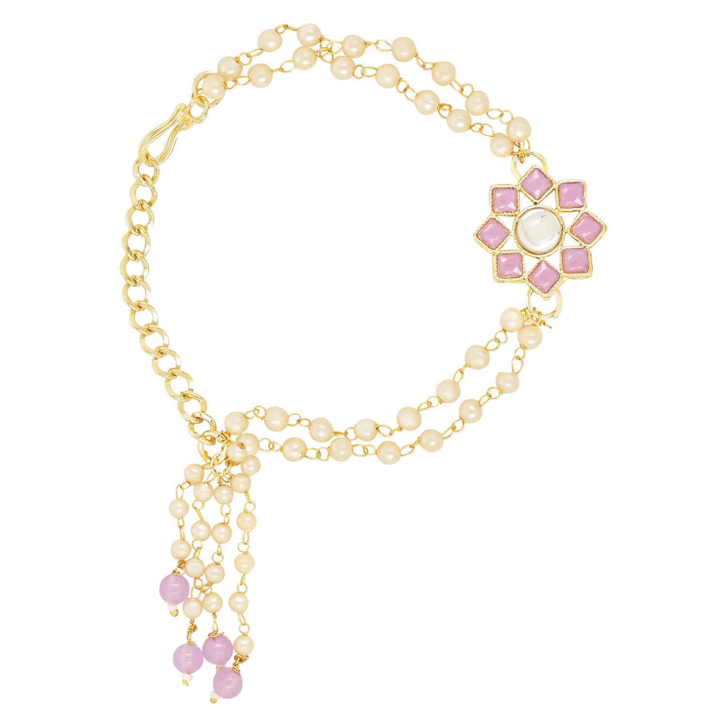 Alluring Pearl & Kundan Lumba Rakhi