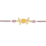 Beautiful Kundan & Pearl Rakhi with Roli Chawal & Card (Pack of 2)