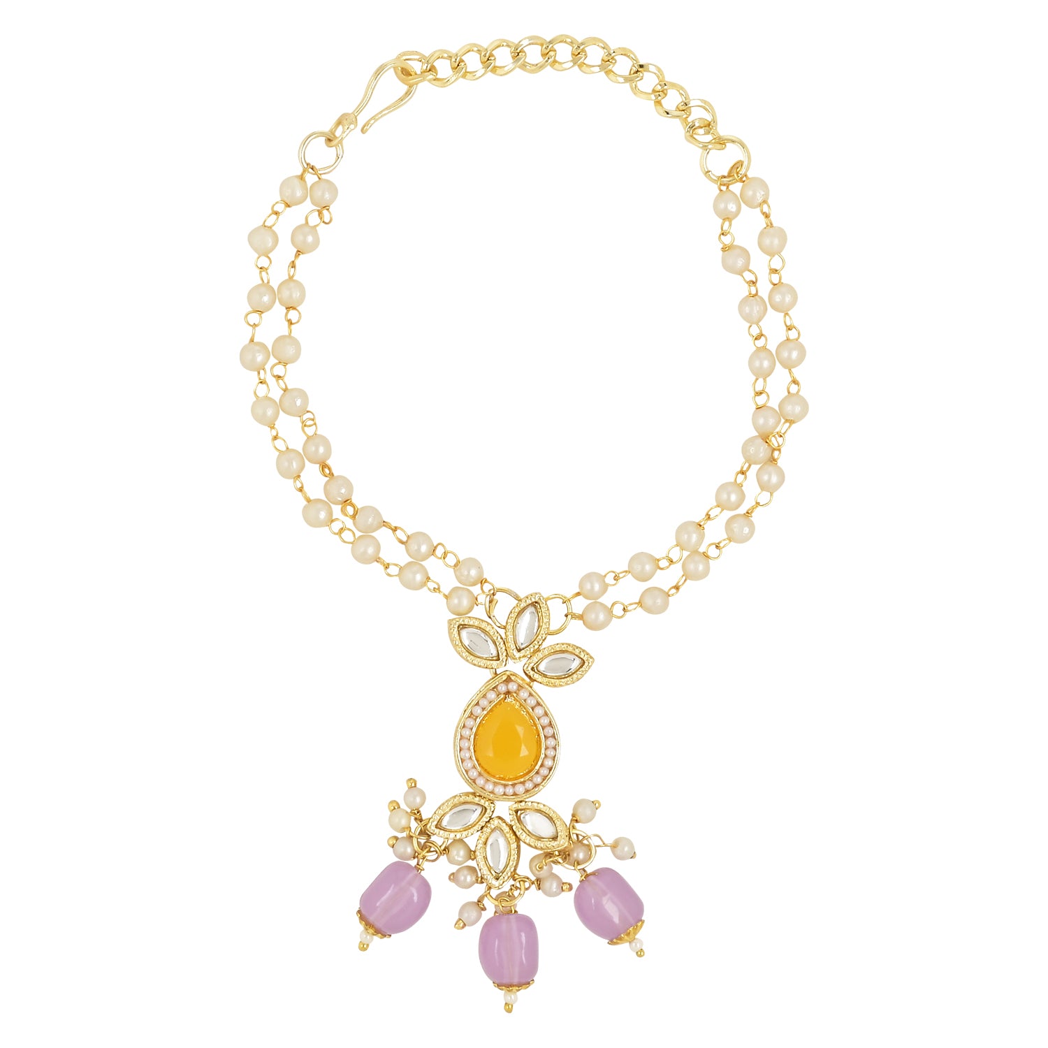 Alluring Pearl & Kundan Lumba Rakhi