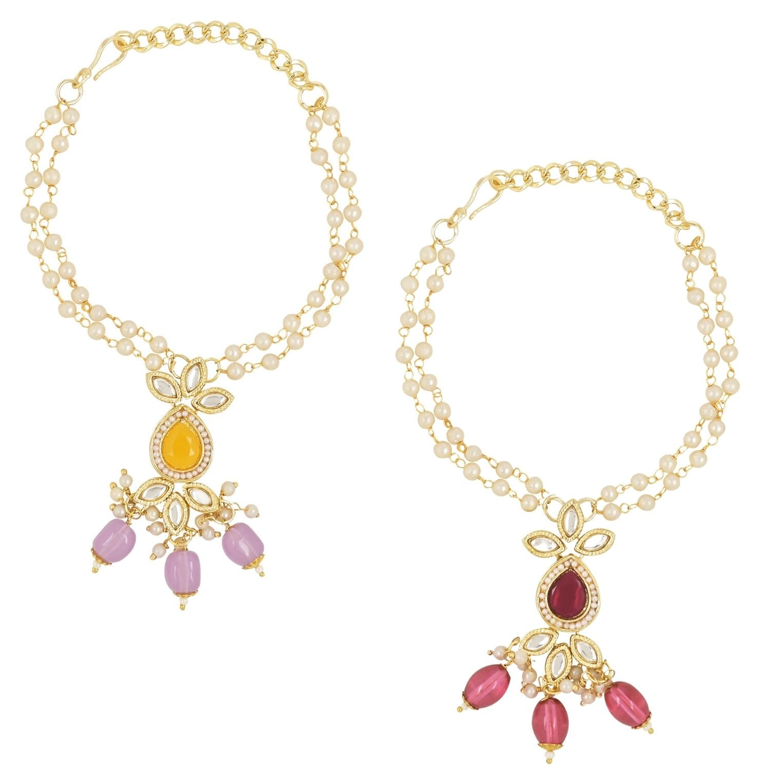 Alluring Pearl & Kundan Lumba Rakhi