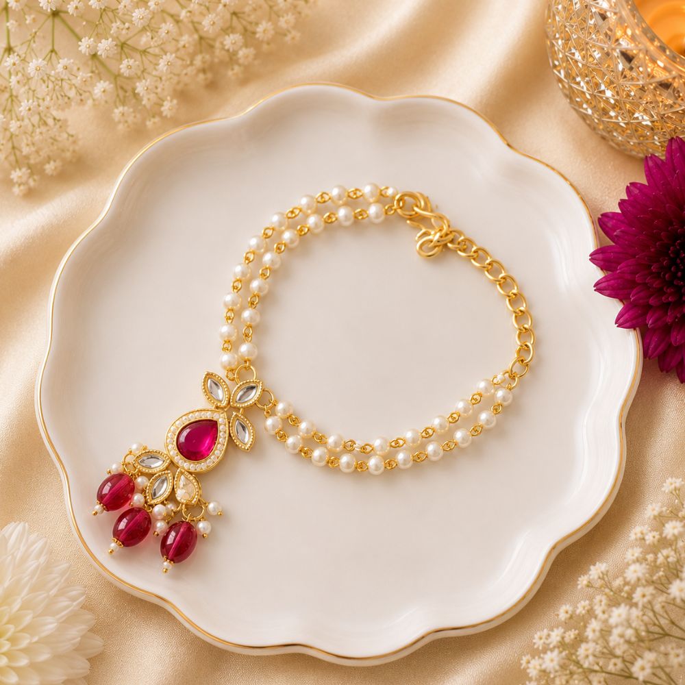 Alluring Pearl & Kundan Bracelet