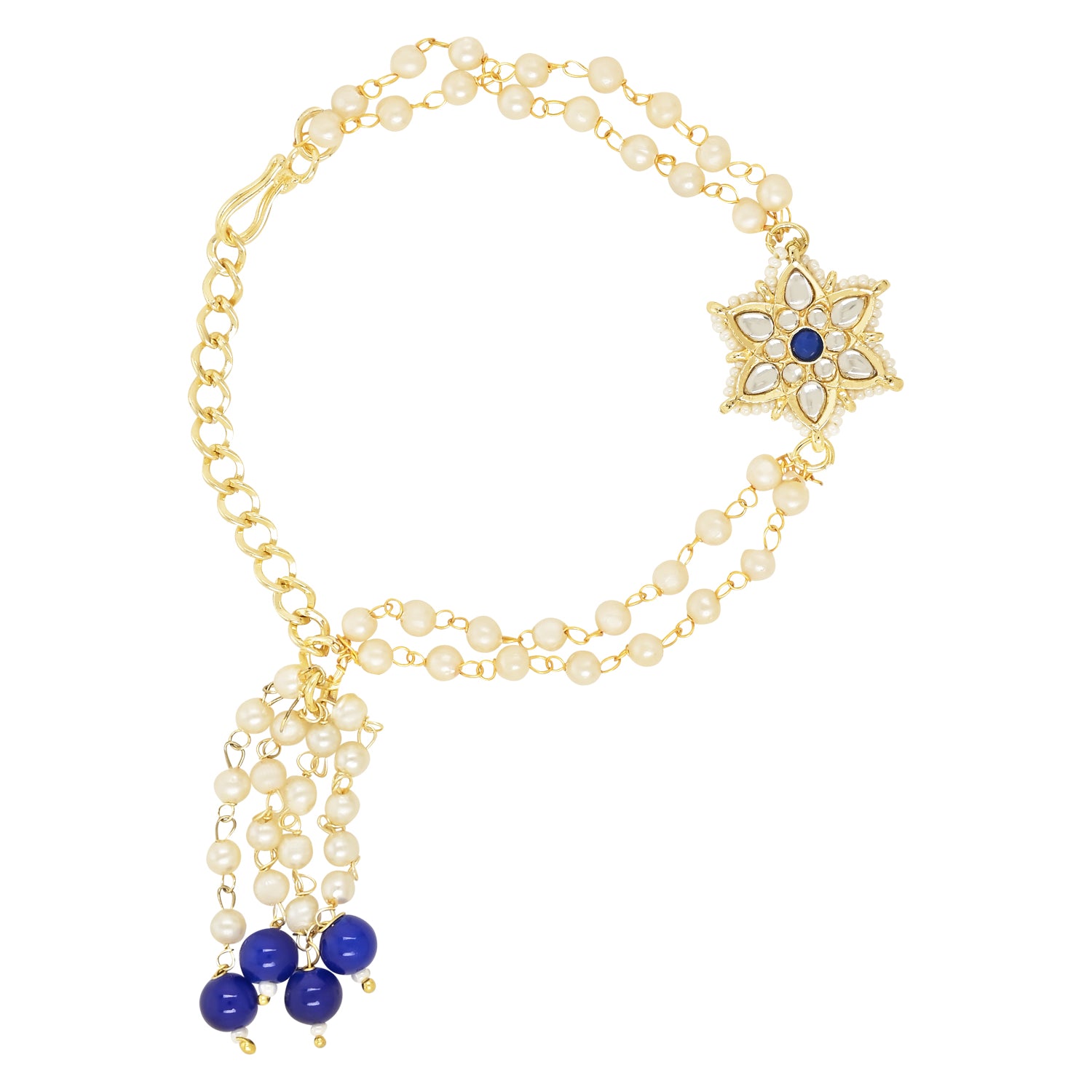 Alluring Pearl & Kundan Lumba Rakhi