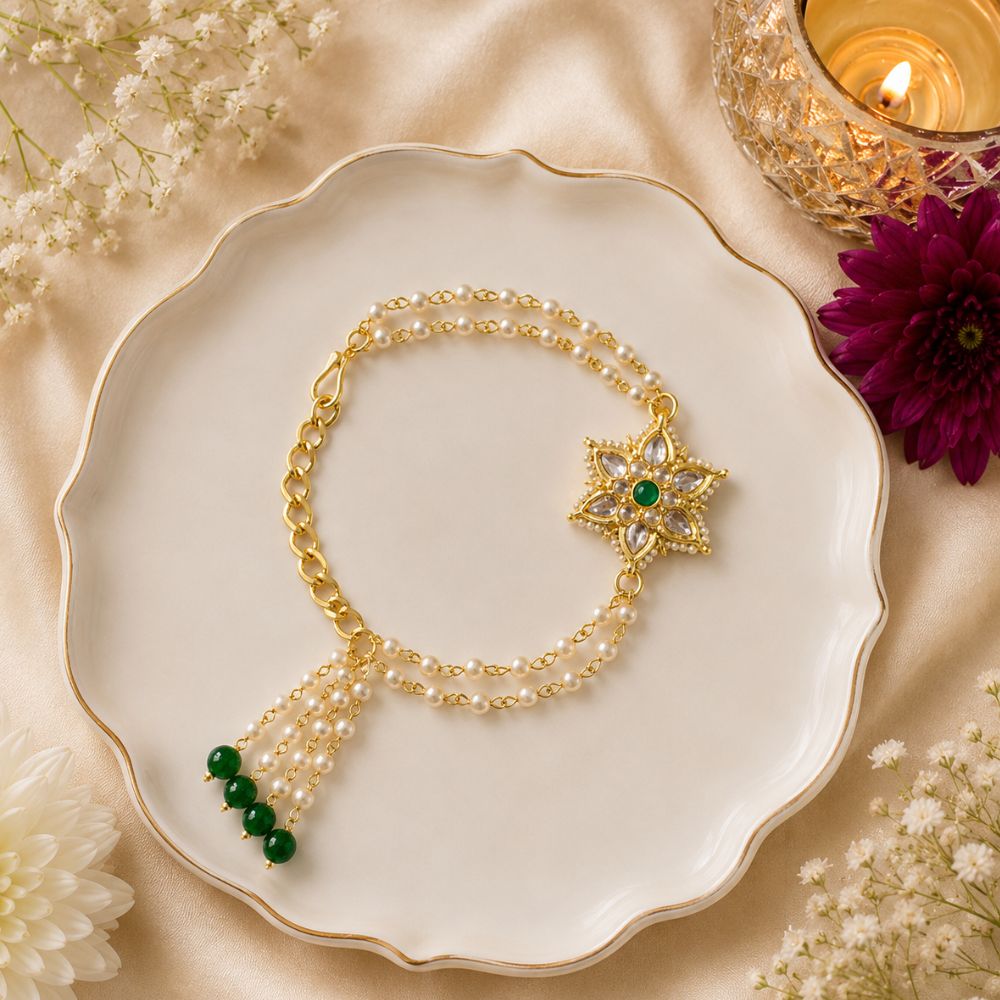 Alluring Pearl & Kundan Bracelet