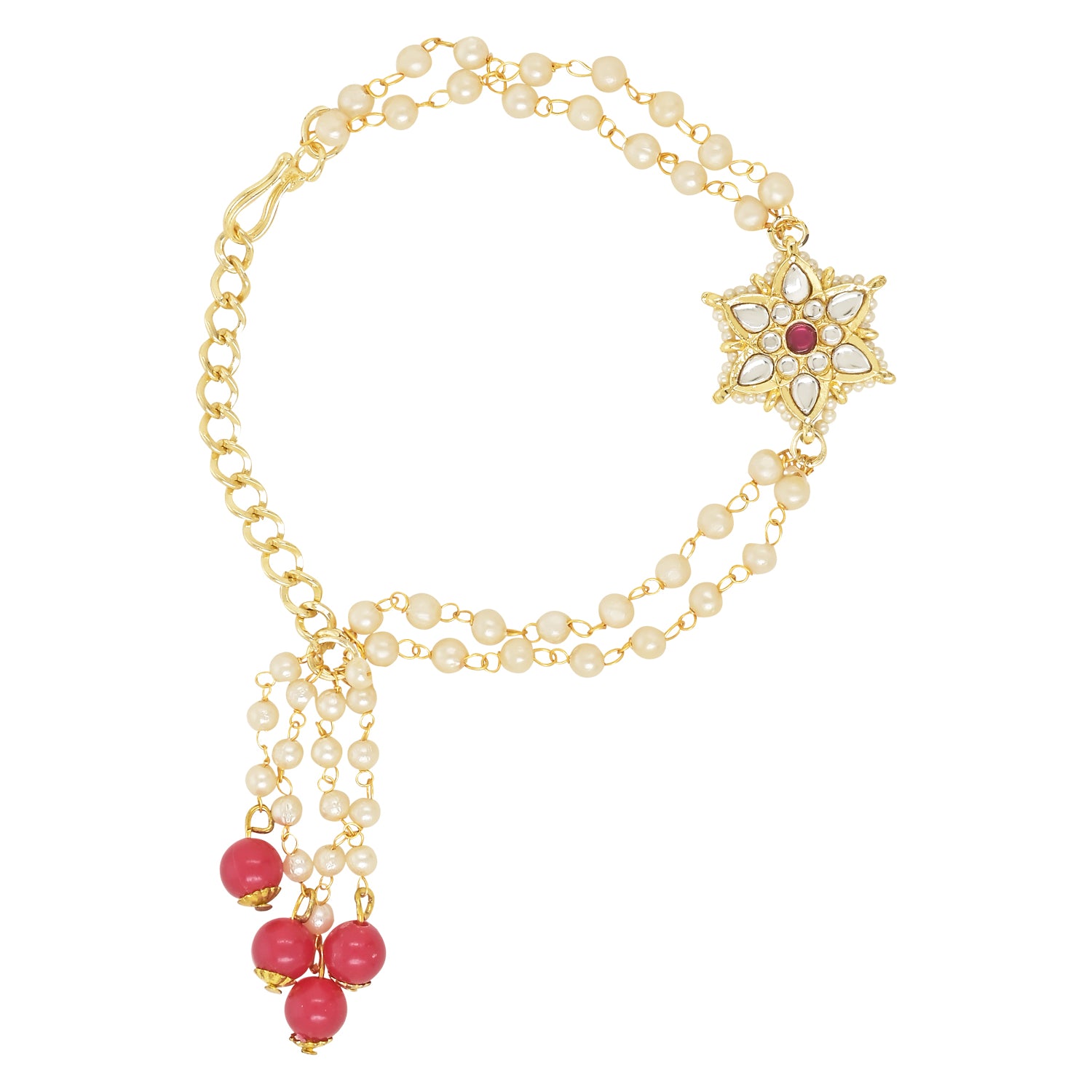 Alluring Pearl & Kundan Lumba Rakhi