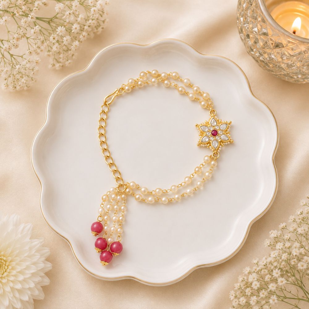 Alluring Pearl & Kundan Bracelet