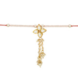 Alluring Pearl & Kundan Lumba Rakhi