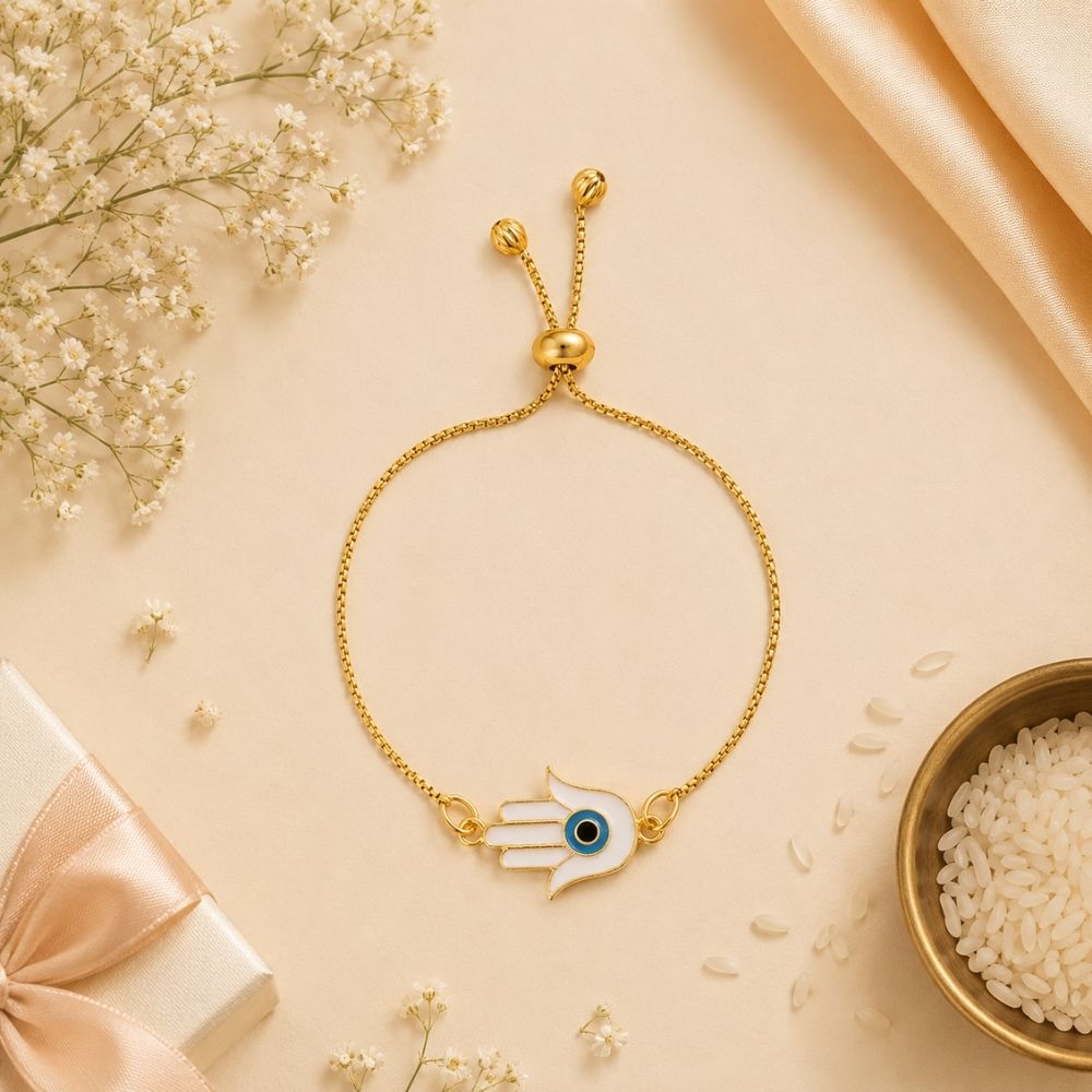 Hamsa Shape Enamel Bracelet