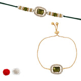 Designer Bhaiya Bhabhi Mehendi Lumba Bracelet &  Rakhi With Roli Chawal & Card