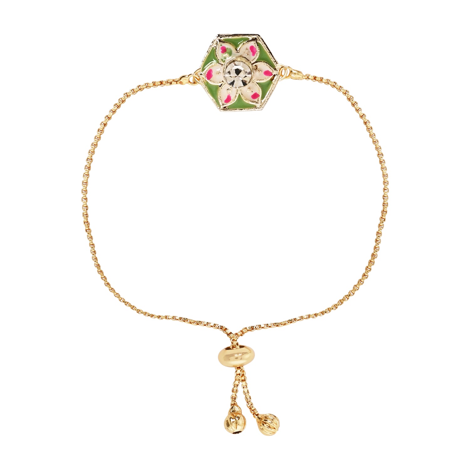 Designer Bhaiya Bhabhi Mint Lumba Bracelet & Rakhi With Roli Chawal & Card