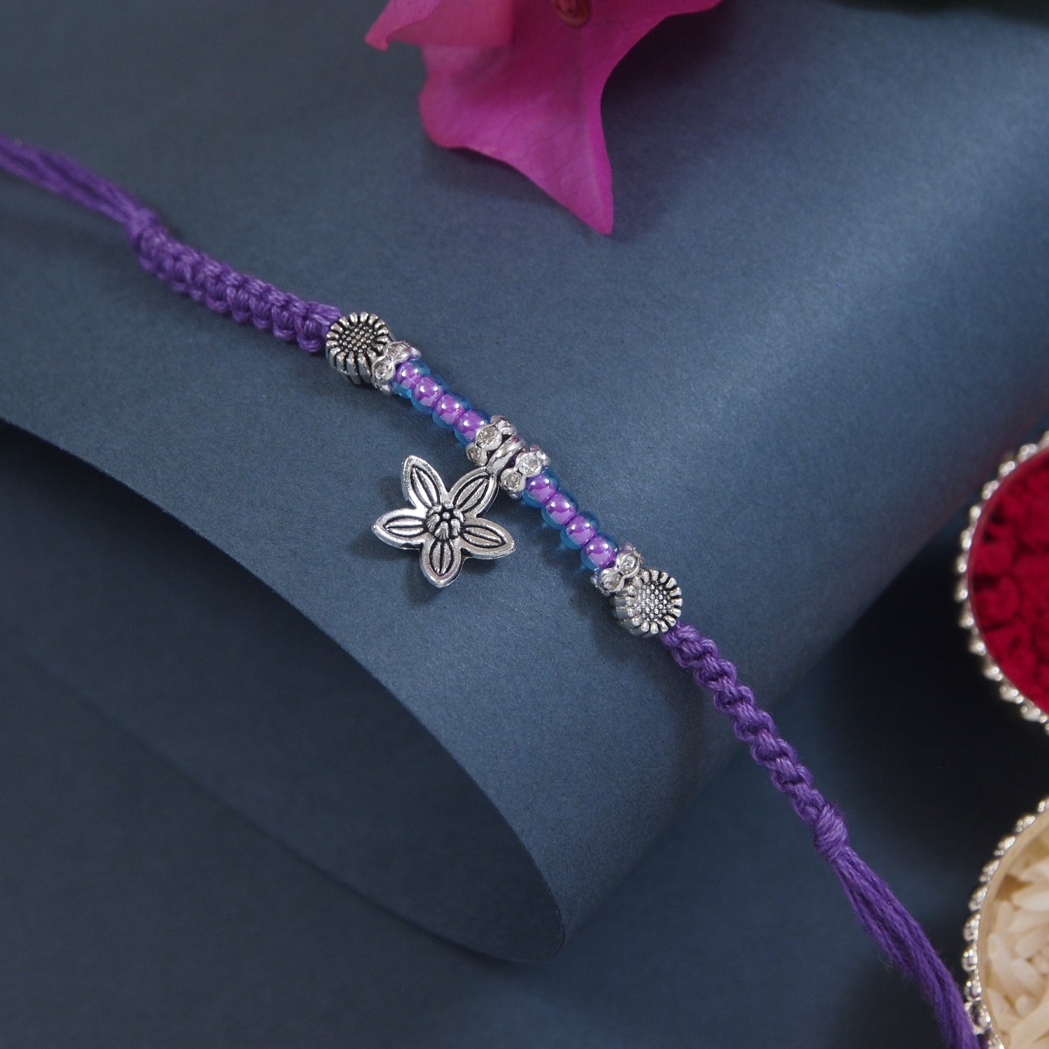 Elegantly Crafted Purple Pearl Adjustable Lumba Bracelet