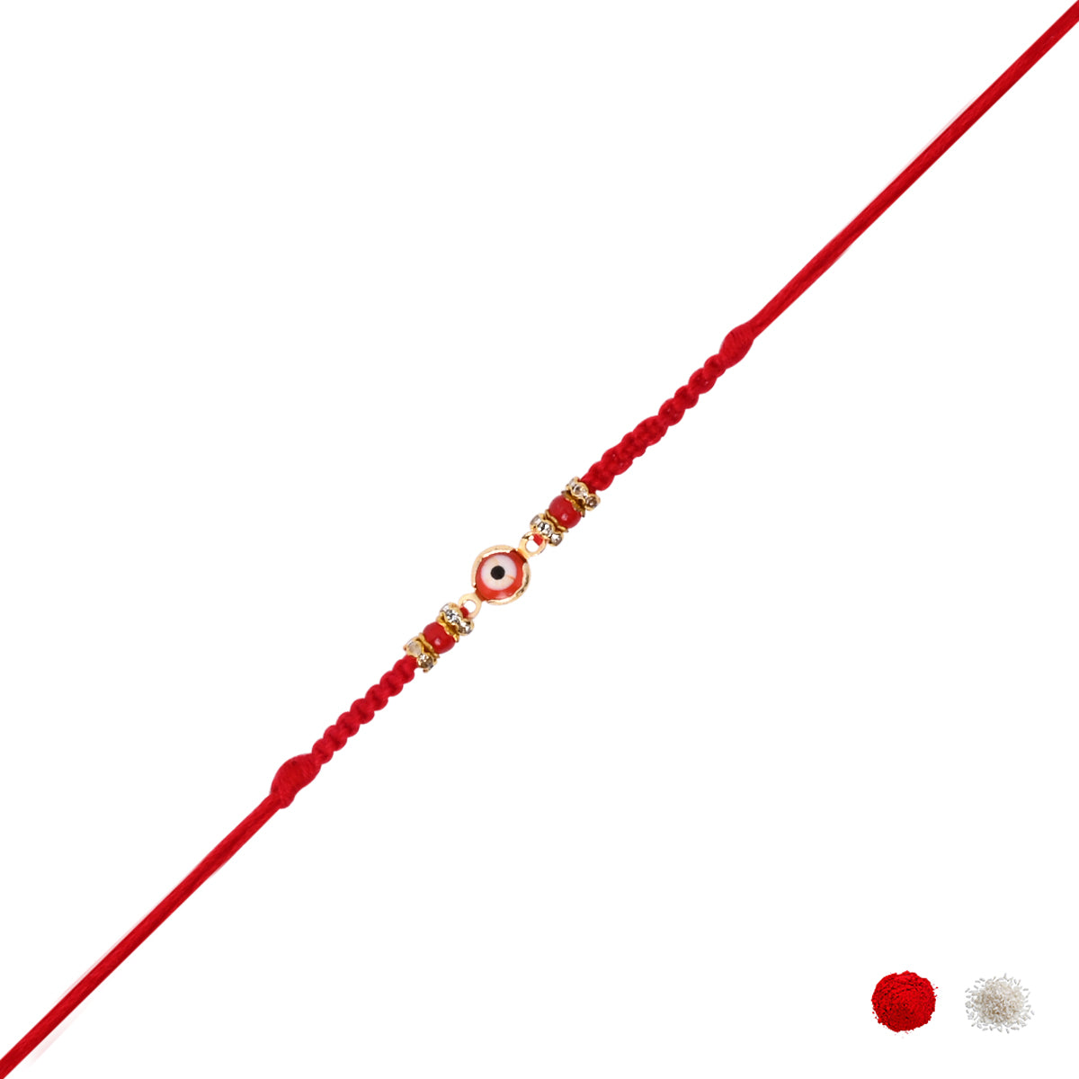 Evil Eye Rakhi for Brother with Roli Chawal and Raksha Bandhan Card
