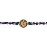 DELICATE PEARL BEADED RAKHI WITH ROLI CHAWAL & RAKSHABANDHAN CARD