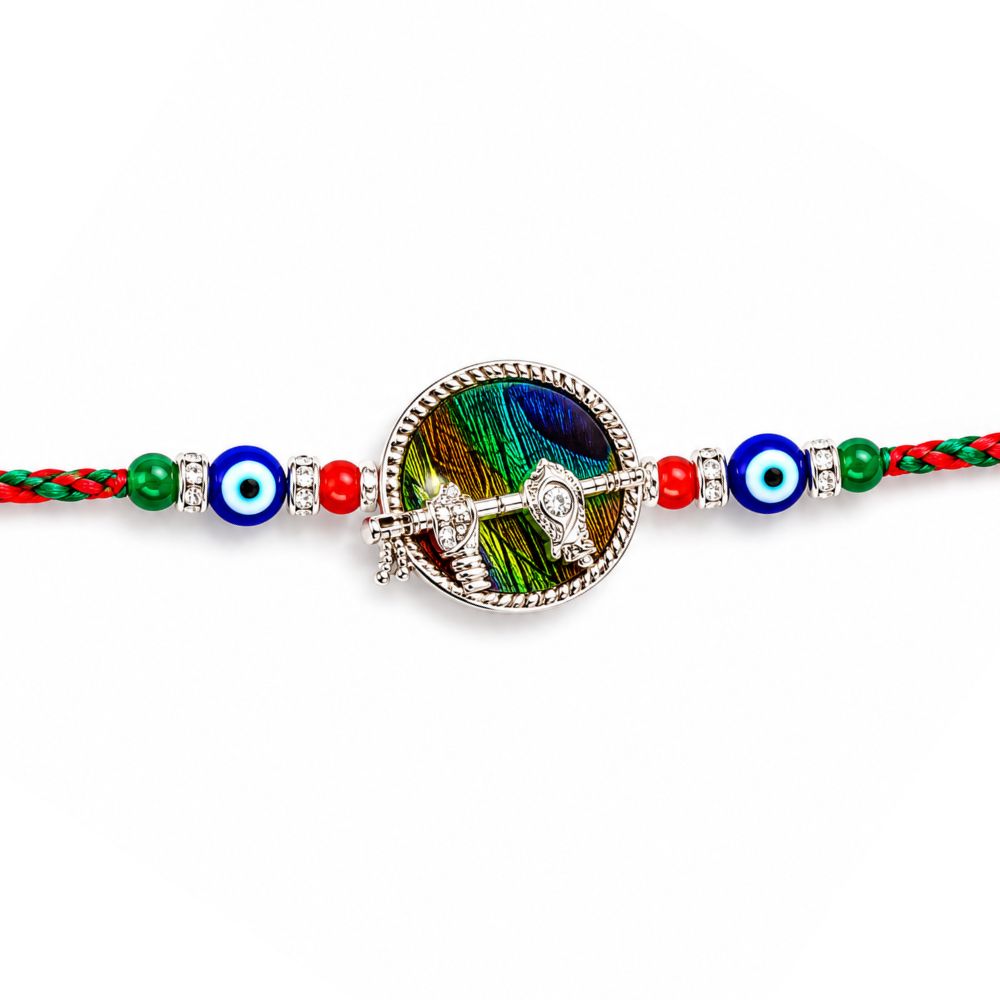 Krishna Flute Peacock Rakhi