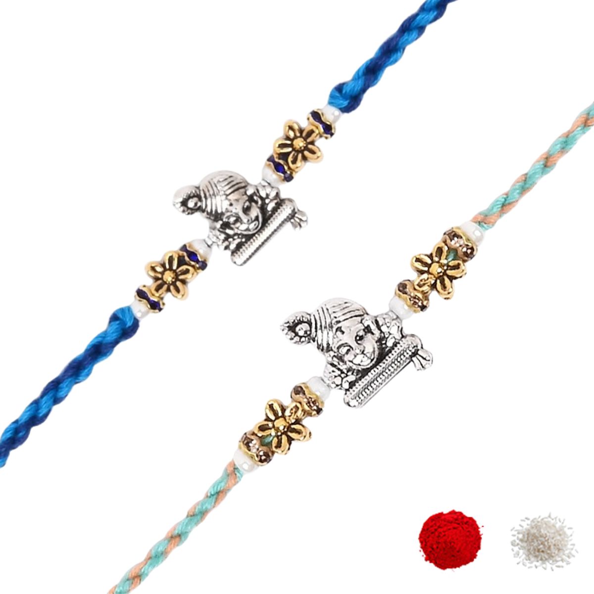Krishna Rakhi with Roli Chawal & Rakshabandhan Card (Pack of 2)