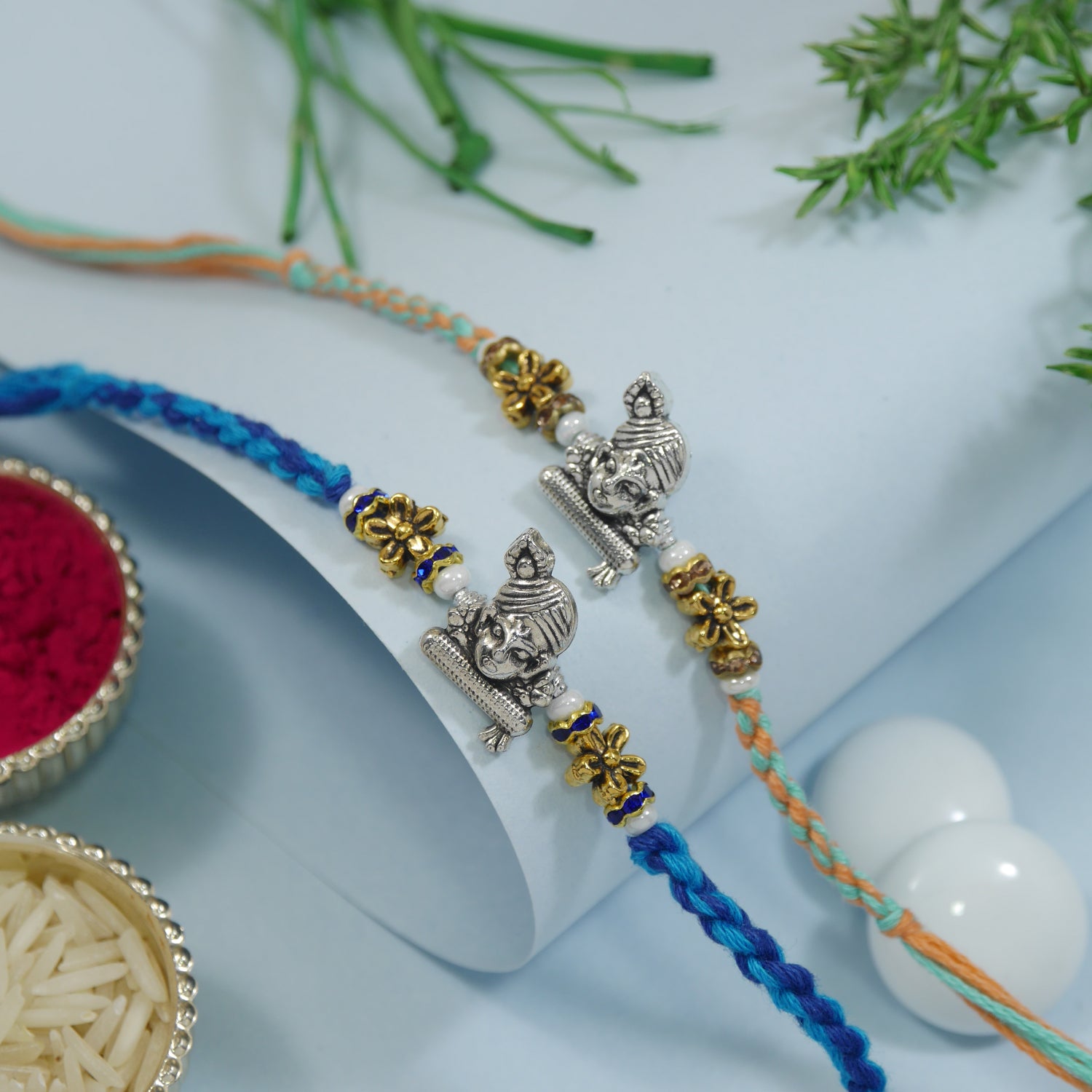 Krishna Rakhi with Roli Chawal & Rakshabandhan Card (Pack of 2)