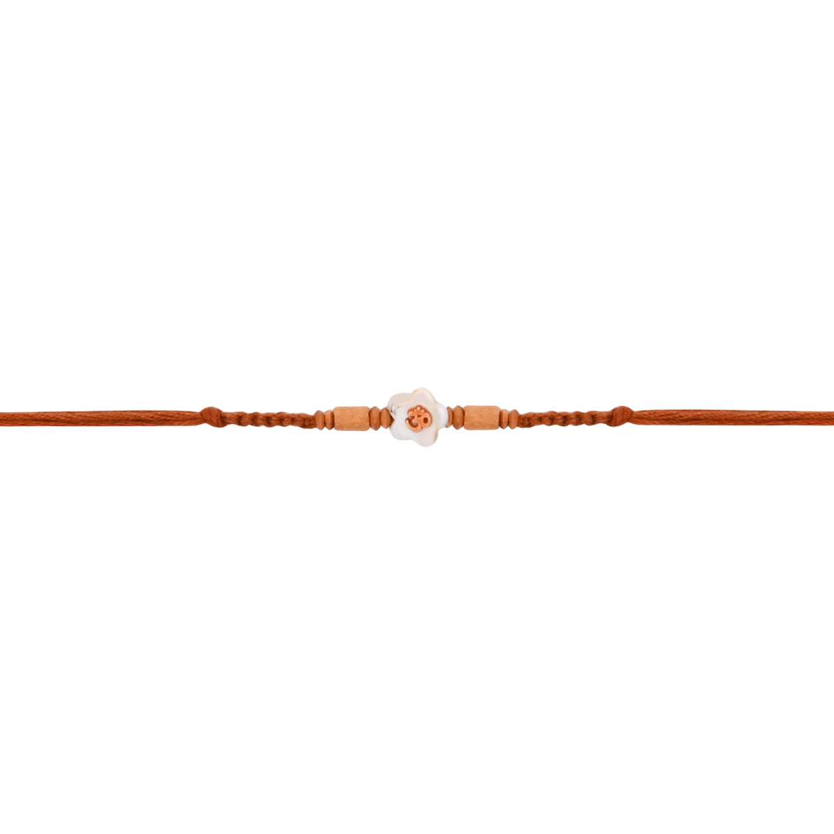 Om Flower Rakhi with Roli Chawal and Raksha Bandhan Card