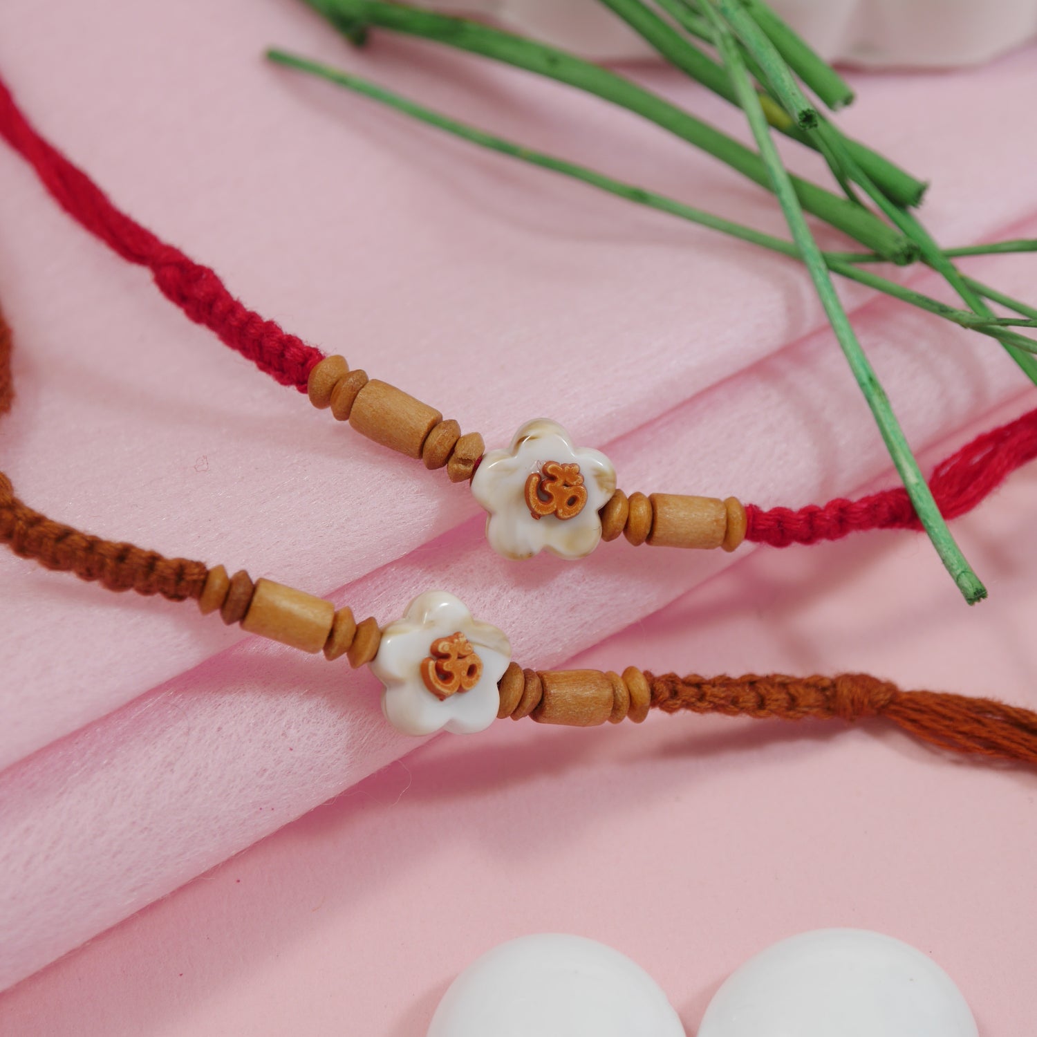 Classic OM Rakhi Set with Roli Chawal & Rakshabandhan Card (Pack of 2)