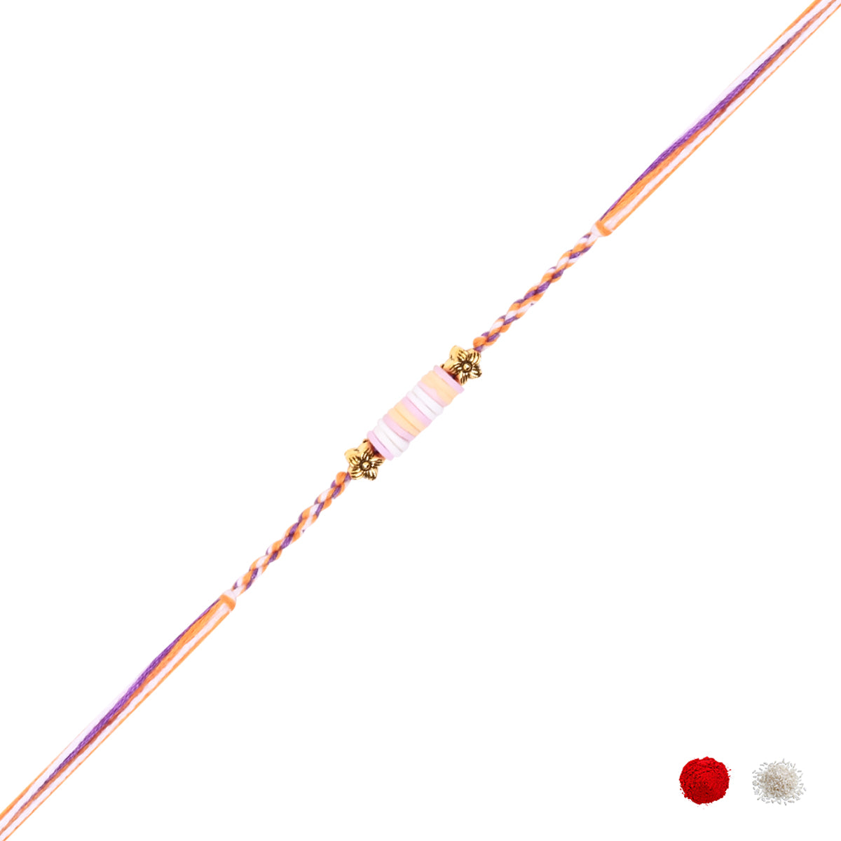 Pastel Heishi Beads Rakhi for Brother with Roli Chawal and Raksha Bandhan Card
