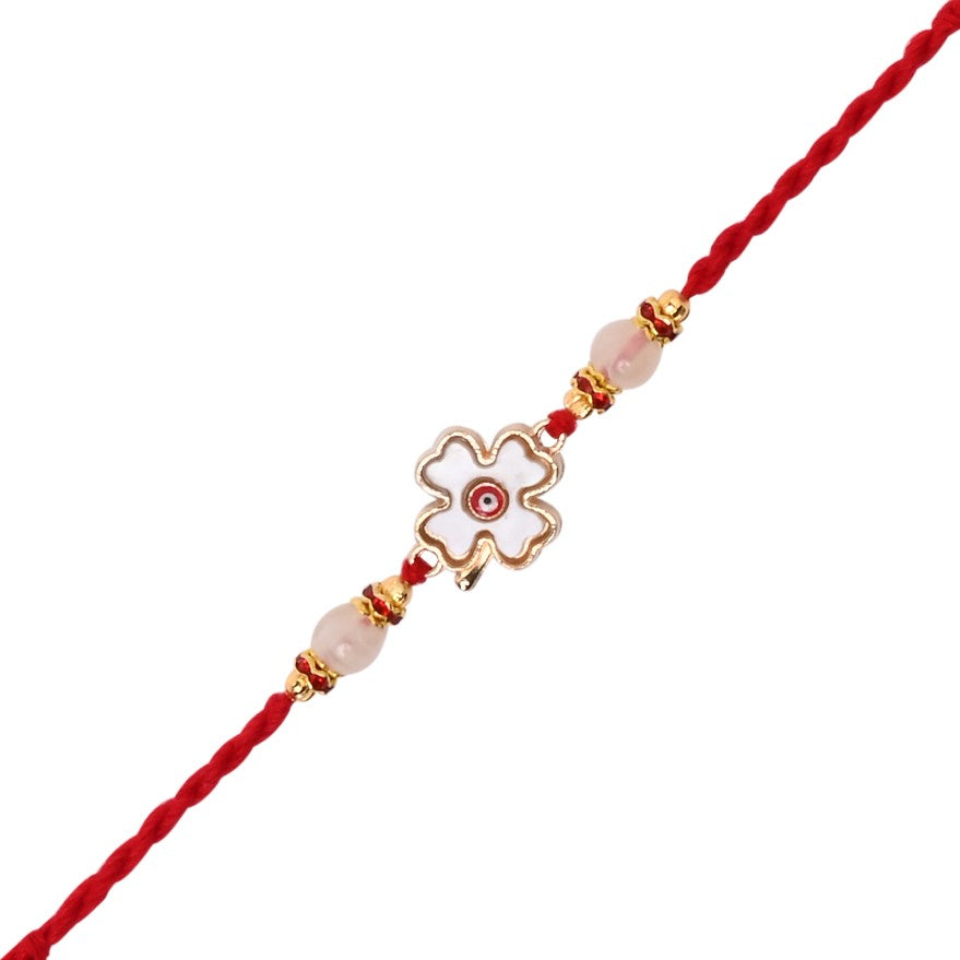Elegance Evil Eye Rakhi with Roli Chawal & Rakshabandhan Card
