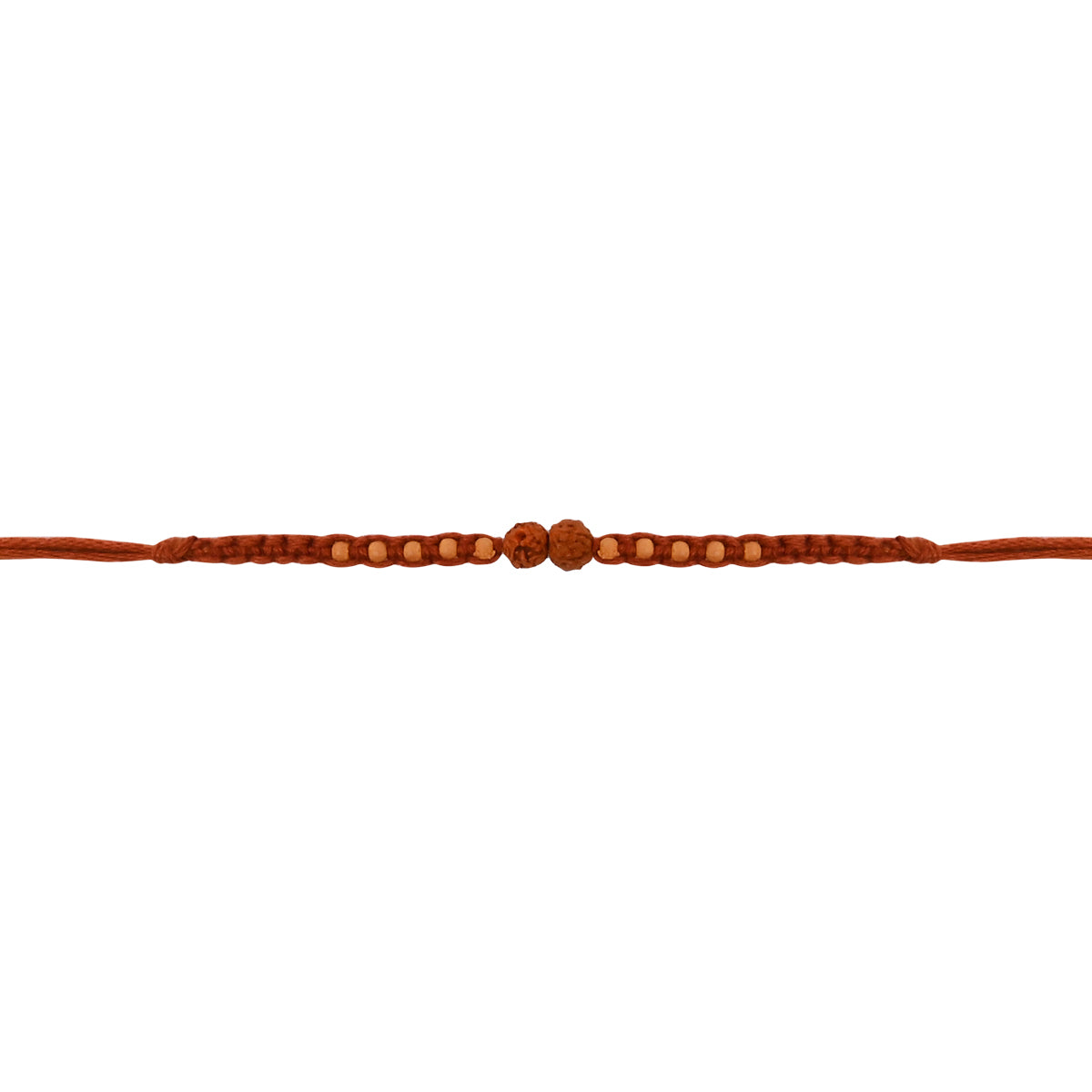 Rudraksh Beaded Rakhi With Roli Chawal & Rakshabandhan Card