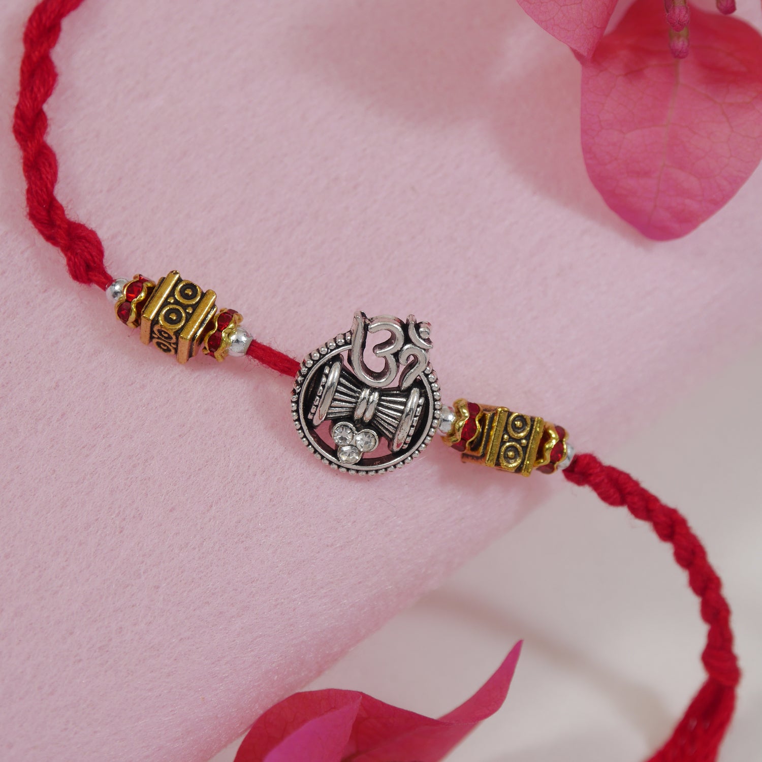 Eternal Om Rakhi With Roli Chawal & Rakshabandhan Card
