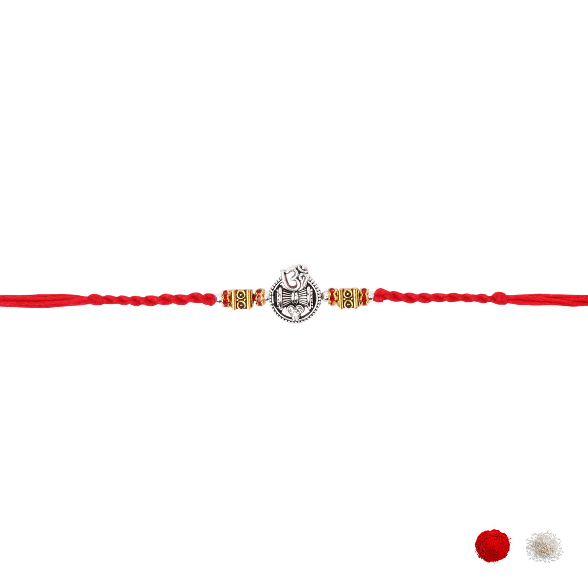 Eternal Om Rakhi With Roli Chawal & Rakshabandhan Card