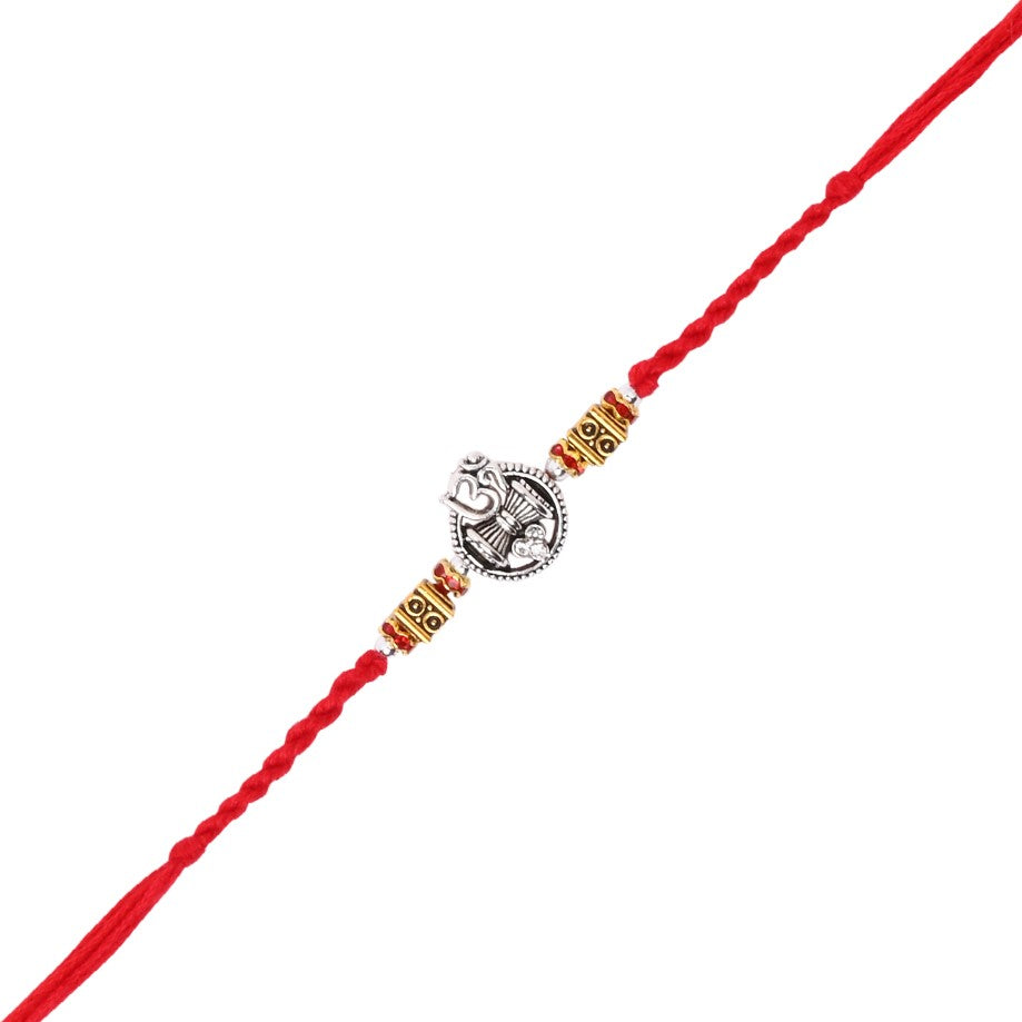 Eternal Om Rakhi With Roli Chawal & Rakshabandhan Card