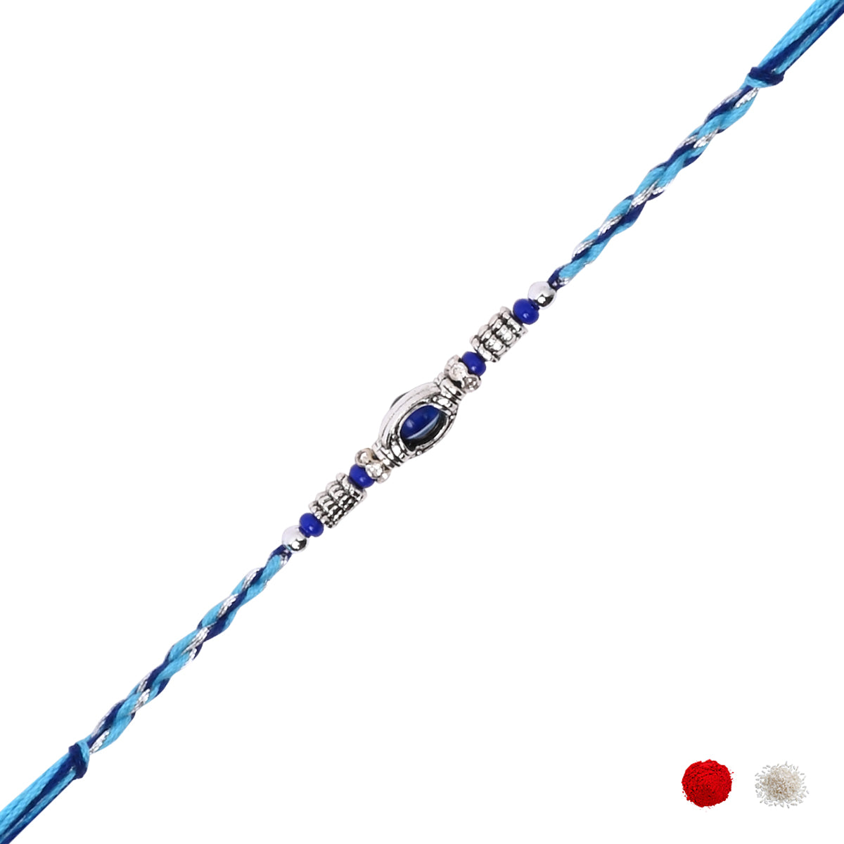 Evil Eye Rakhi Set with Roli Chawal & Rakshabandhan Card (Pack of 2)