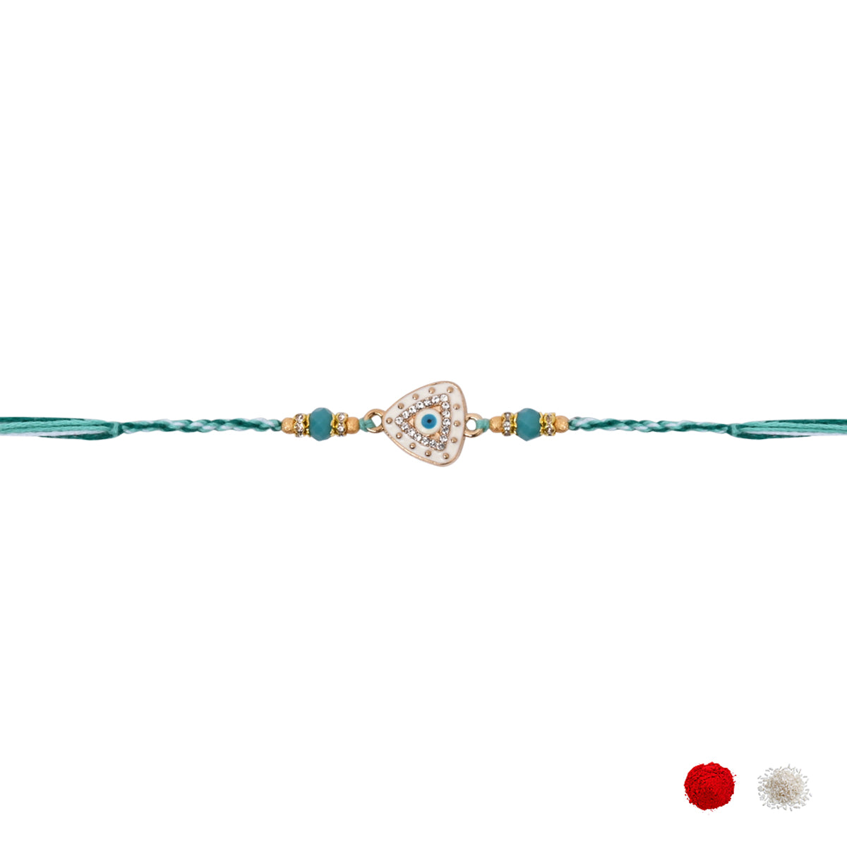 Elegant Bhaiya Bhabhi Lumba Pearl & Rakhi With Roli Chawal & Card