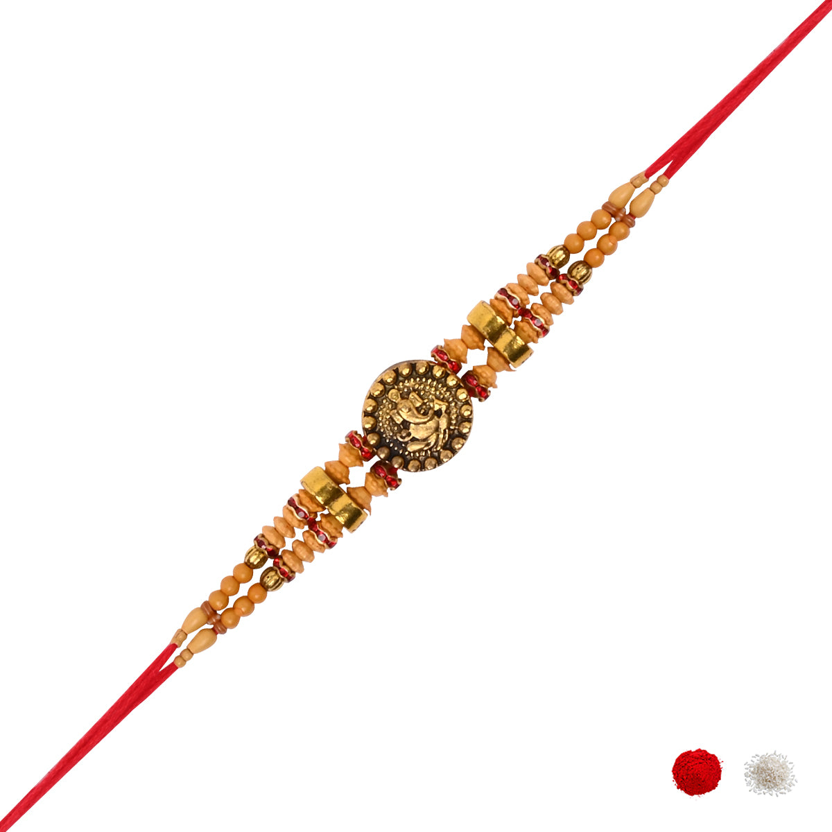 Designer Ganesha Rakhi with Roli Chawal & Rakshabhandan Card