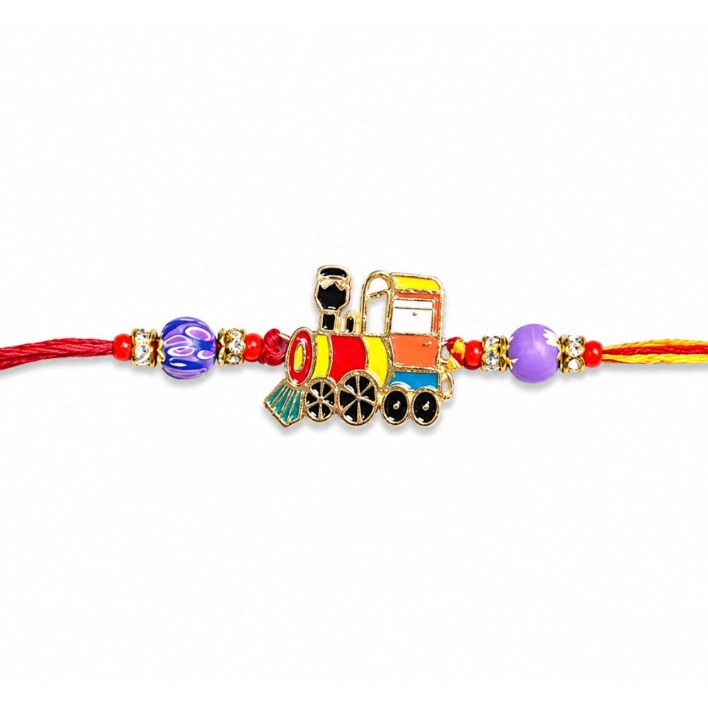 Engine of Love – Adorable Train Rakhi with Roli Chawal & Rakshabhandan Card