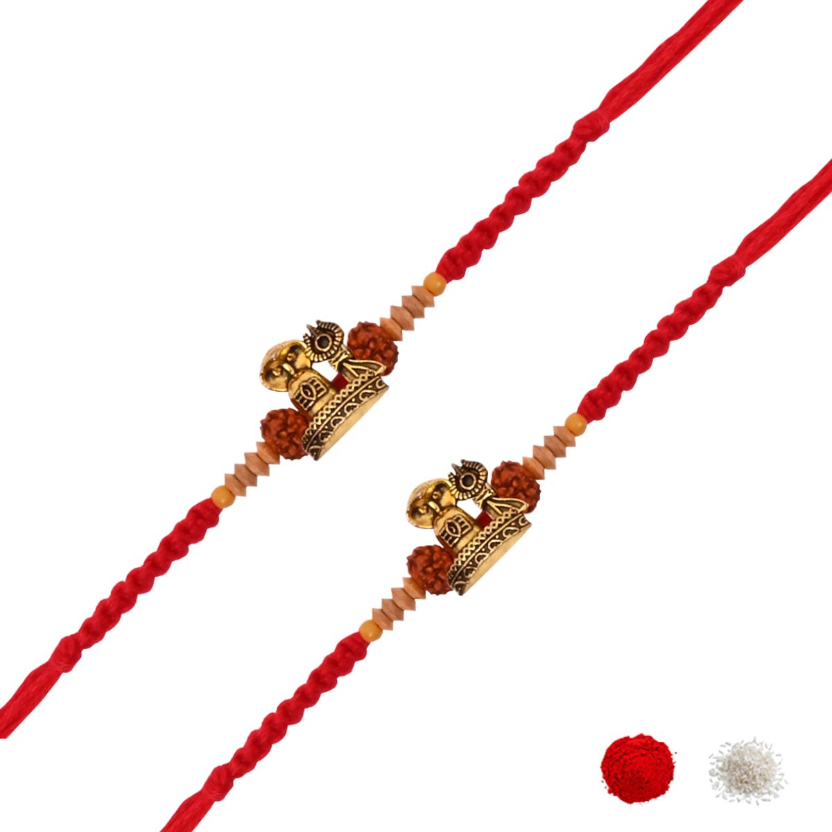 Sacred Shivling Rakhi Set with Roli Chawal & Rakshabandhan Card (Pack of 2)