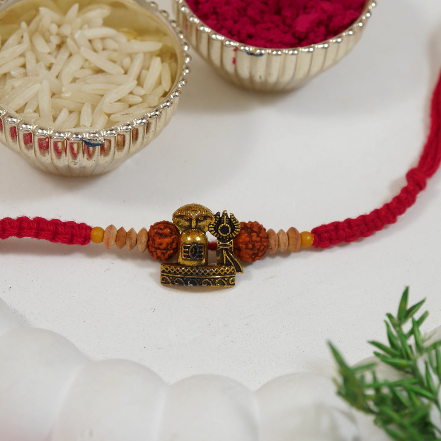 Shivling Rakhi with Roli Chawal & Raksha Bandhan Card