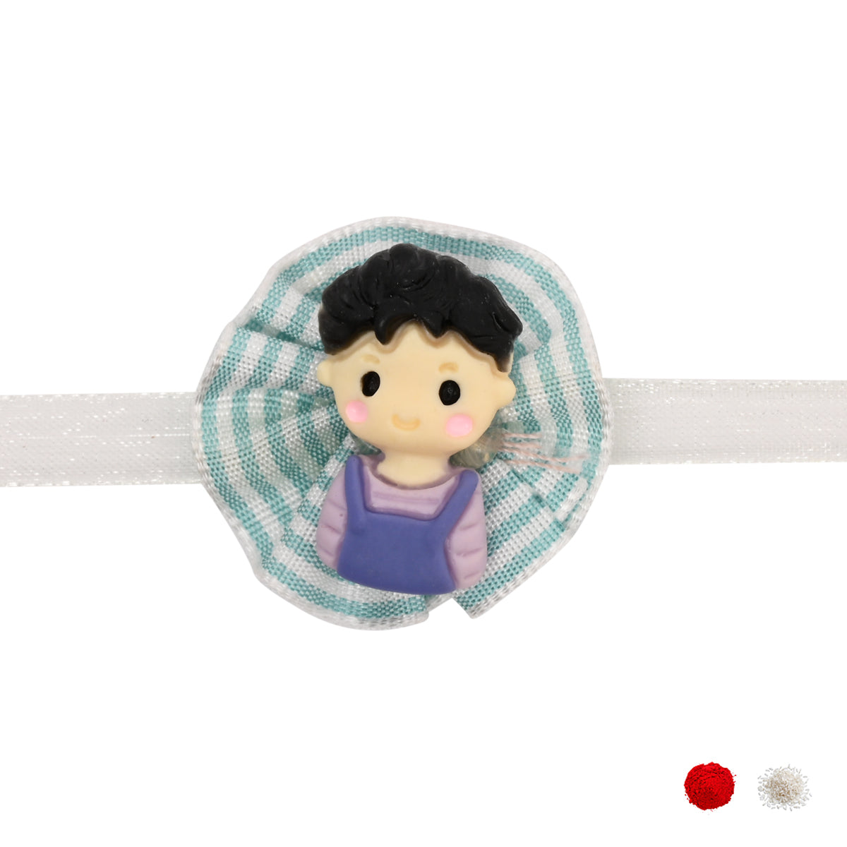 Cute Little Boy Rakhi With Roli Chawal & Rakshabandhan Card