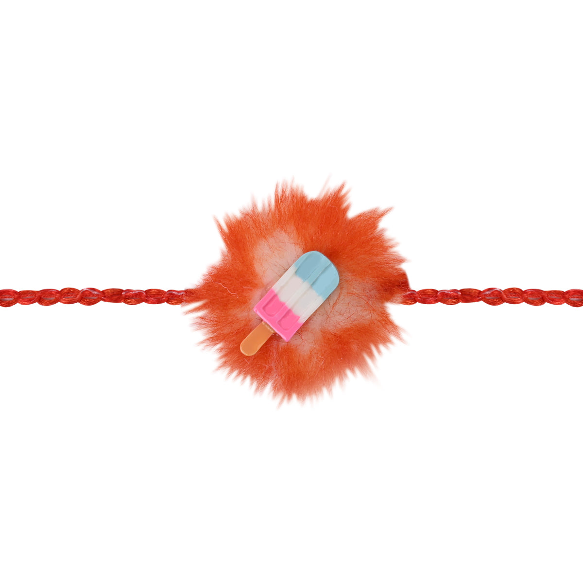 Furry Base Colorful Ice Candy with Roli Chawal & Rakshabandhan Card