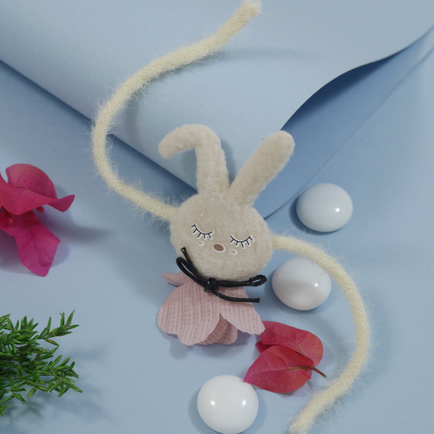 Soft Bunny Cream Rakhi with Roli Chawal & Rakshabhandan Card