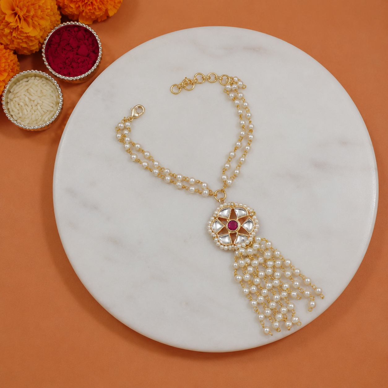 Pearl Beaded Hanging Bracelet