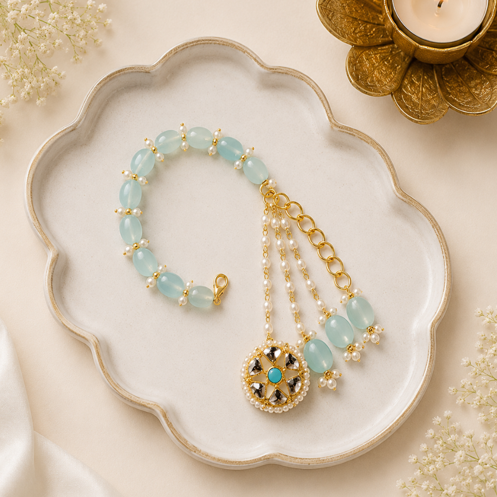 Turquoise Pearl Beaded Hanging Bracelet