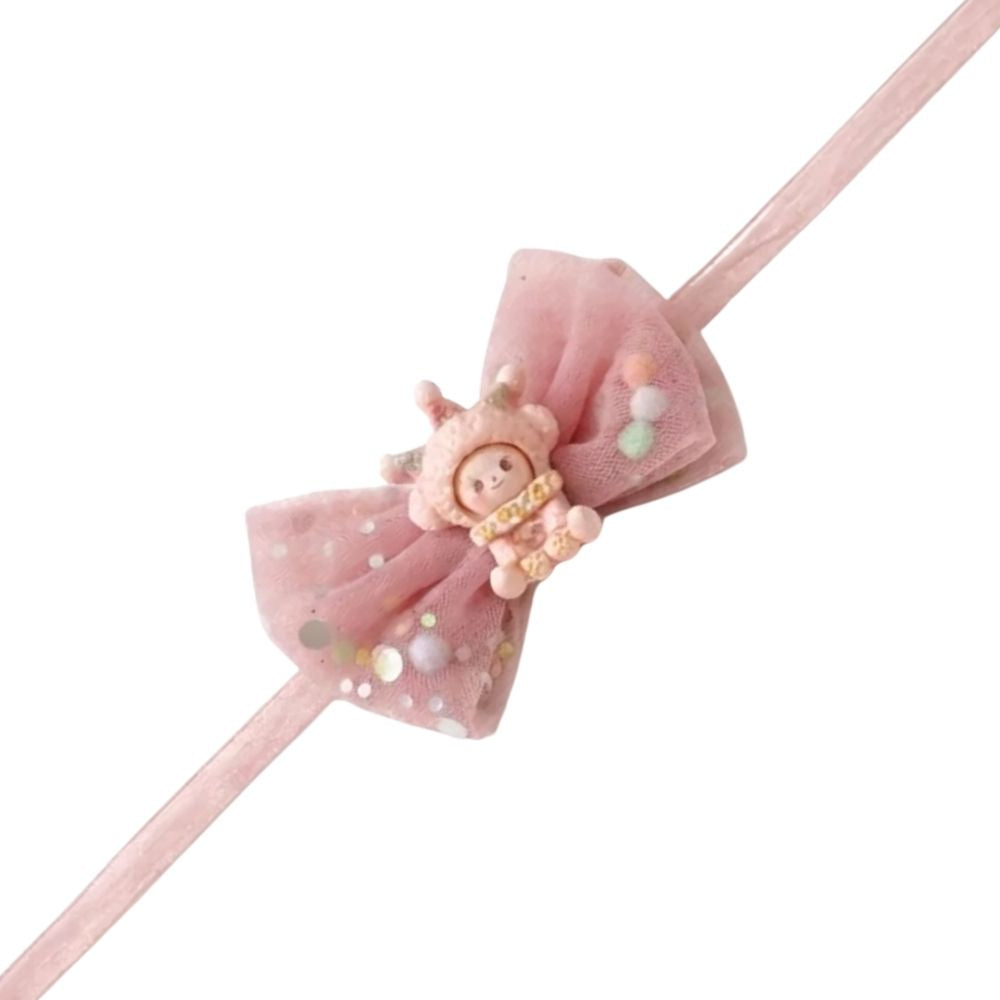 Cute Baby Rakhi with Roli Chawal & Rakshabandhan Card