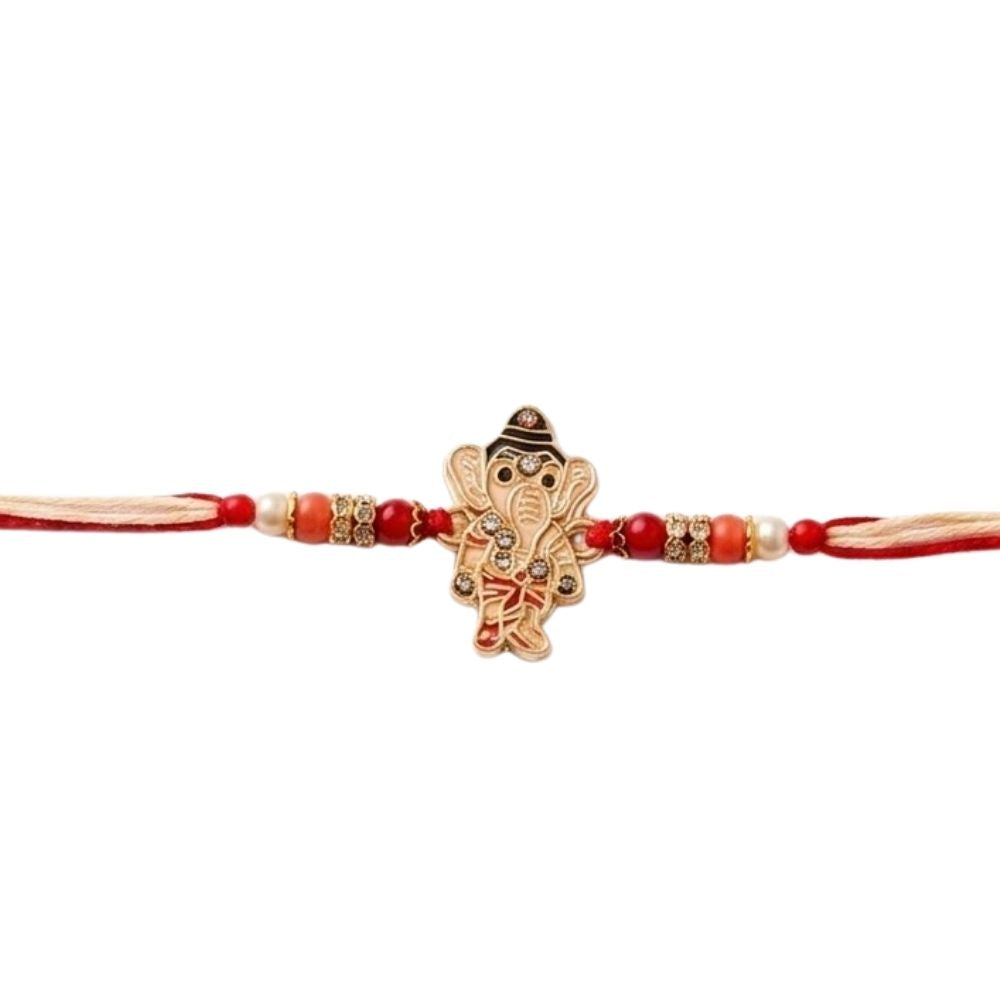 Bappa Rakhi with Roli Chawal & Rakshabandhan Card