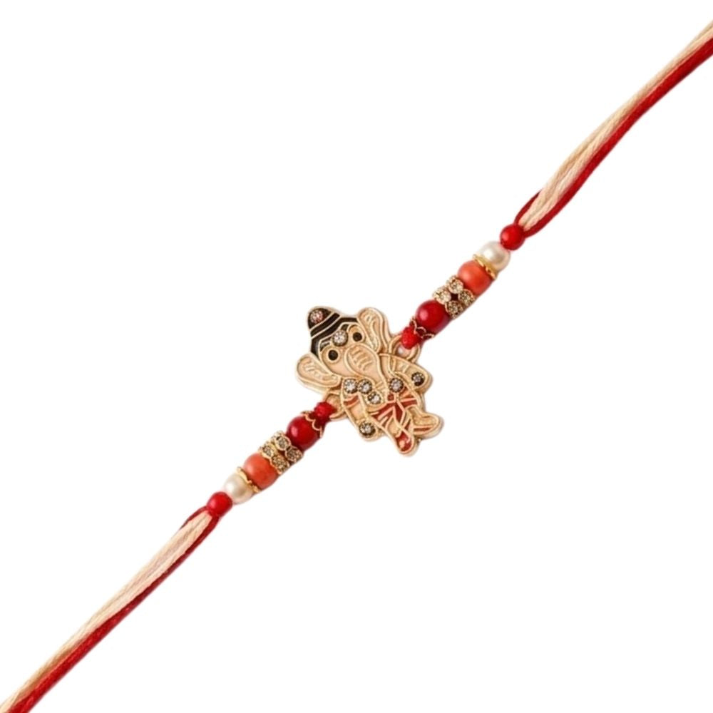 Bappa Rakhi with Roli Chawal & Rakshabandhan Card