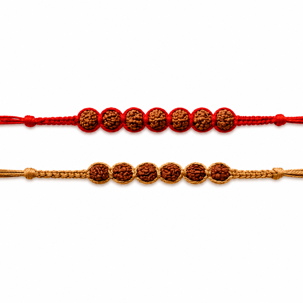 Traditional Rudraksha Bead Rakhi with Roli Chawal & Rakshabandhan Card (Pack of 2)