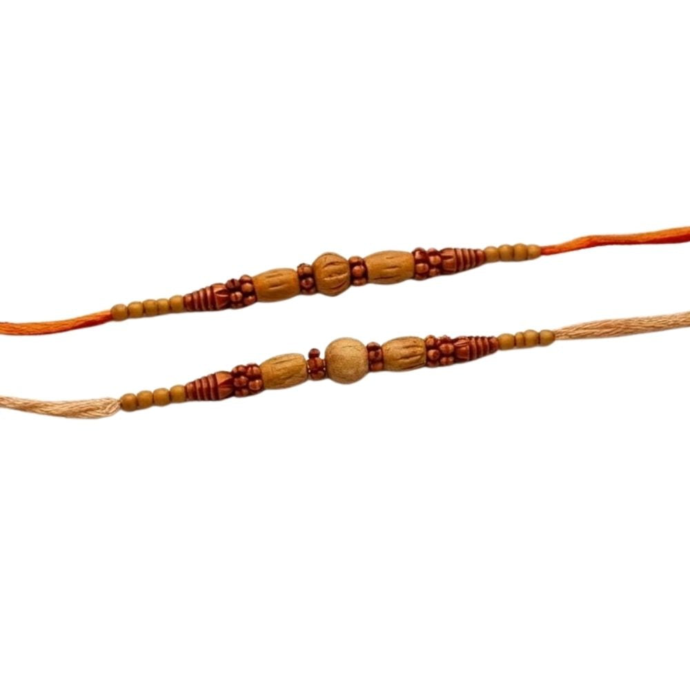 Minimalist Wooden with Roli Chawal & Rakshabandhan Card  (Pack of 2)