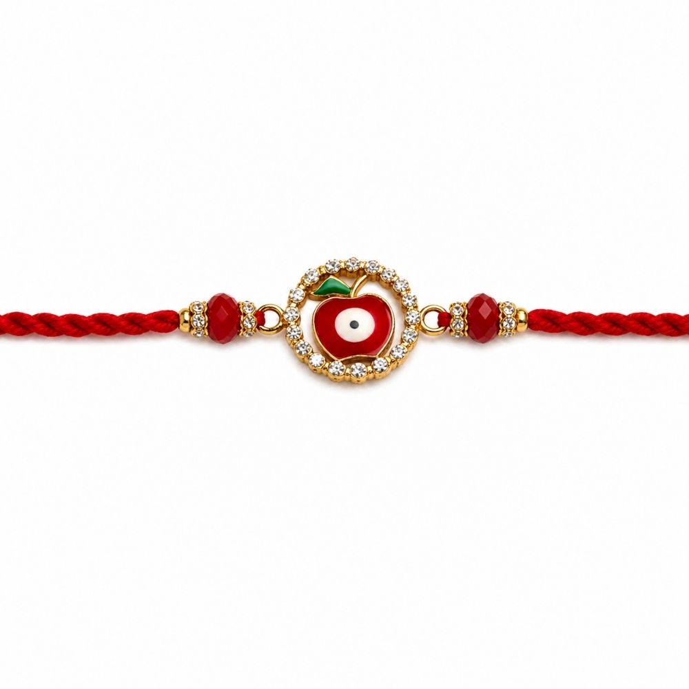 Evil Eye Apple Rakhi with Roli Chawal & Rakshabandhan Card