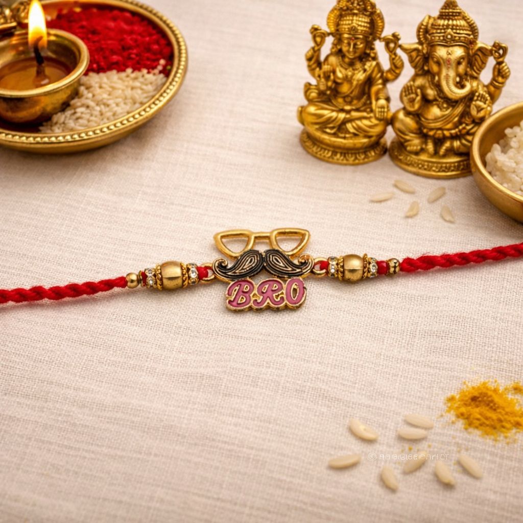 Cool Bro Rakhi with Roli Chawal & Rakshabandhan Card