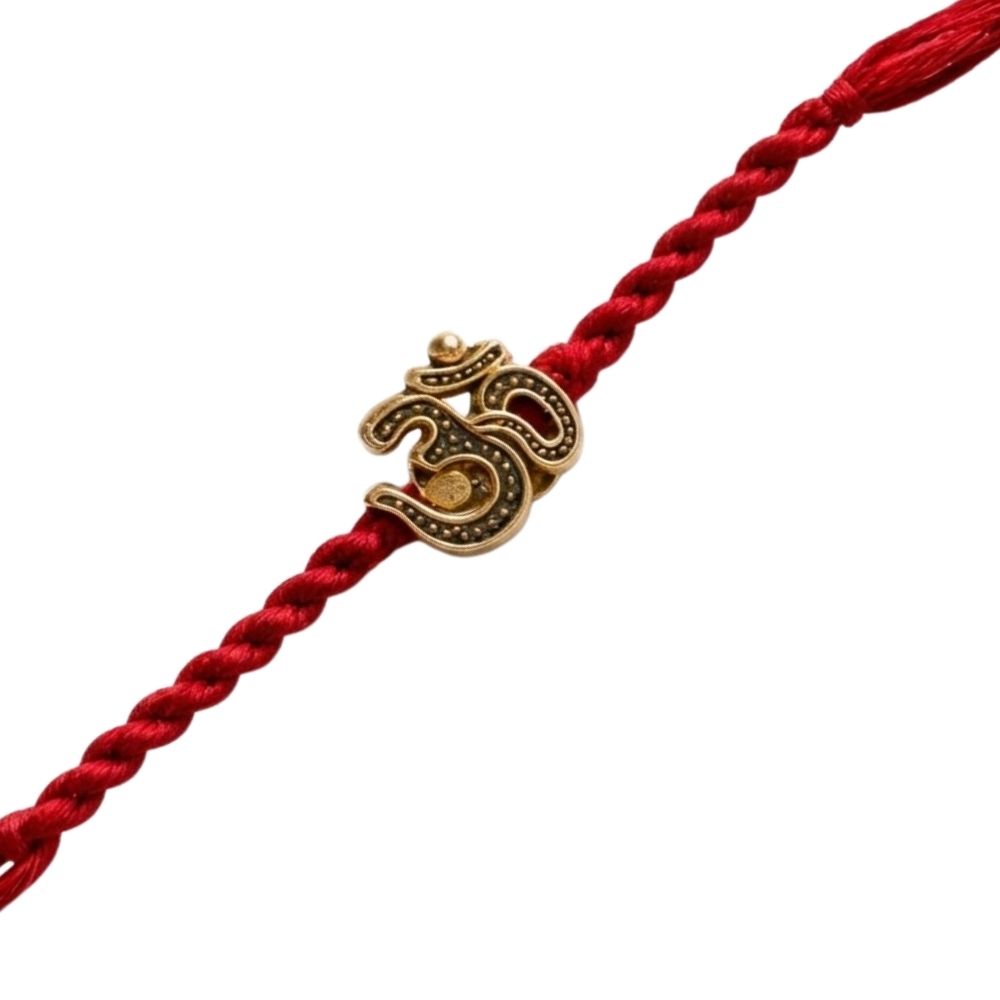 Om Symbol Rakhi with Roli Chawal & Rakshabandhan Card