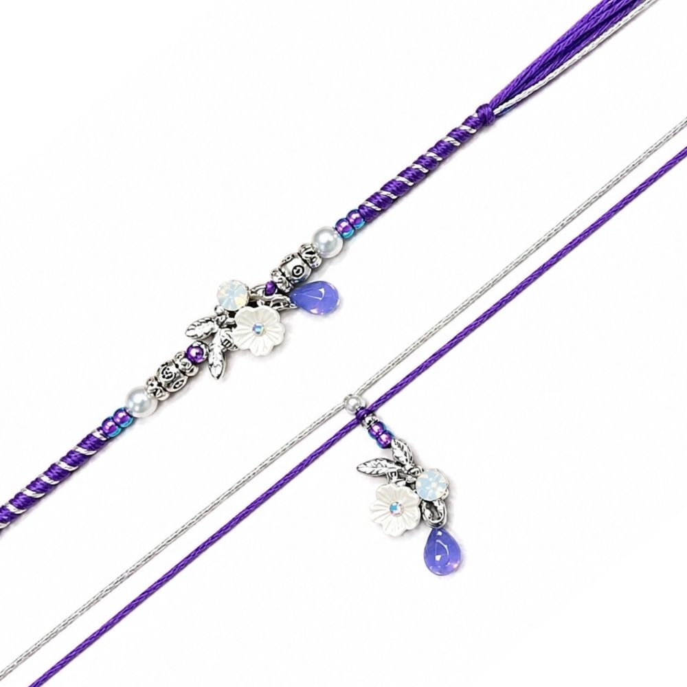Floral Charm Bhaiya Bhabhi Rakhi with Roli Chawal & Raksha Bandhan Greeting Card
