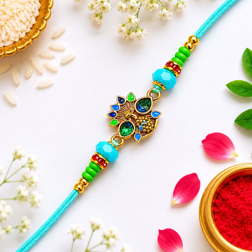 Peacock Designer Rakhi for Brother (Pack of 1)