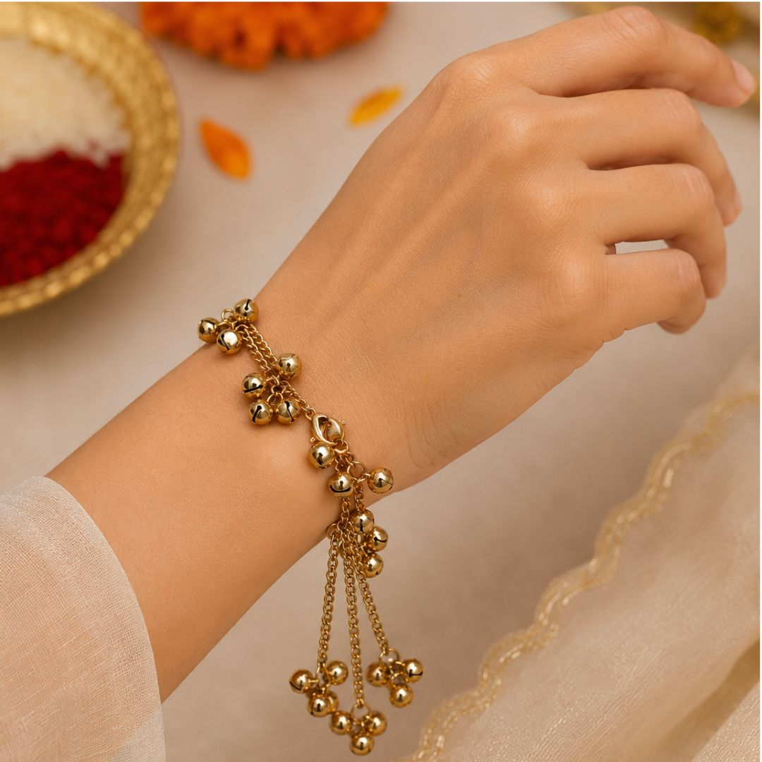 Dual Layered Kashmiri Ghungroo Lumba Bracelet